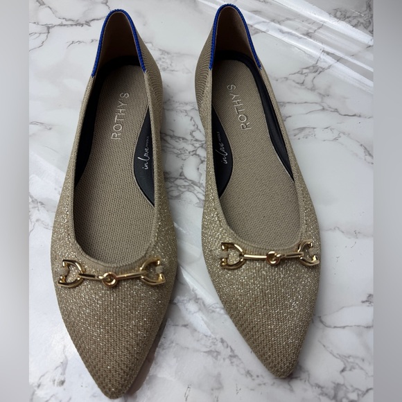 Rothy’s The Double Bit Point 2 Metallic Prosecco Women’s US Size 7 - Picture 9 of 13